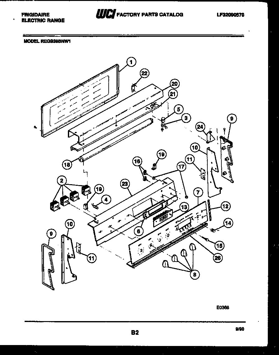 Frigidaire REGS38BNW1 backguard diagram