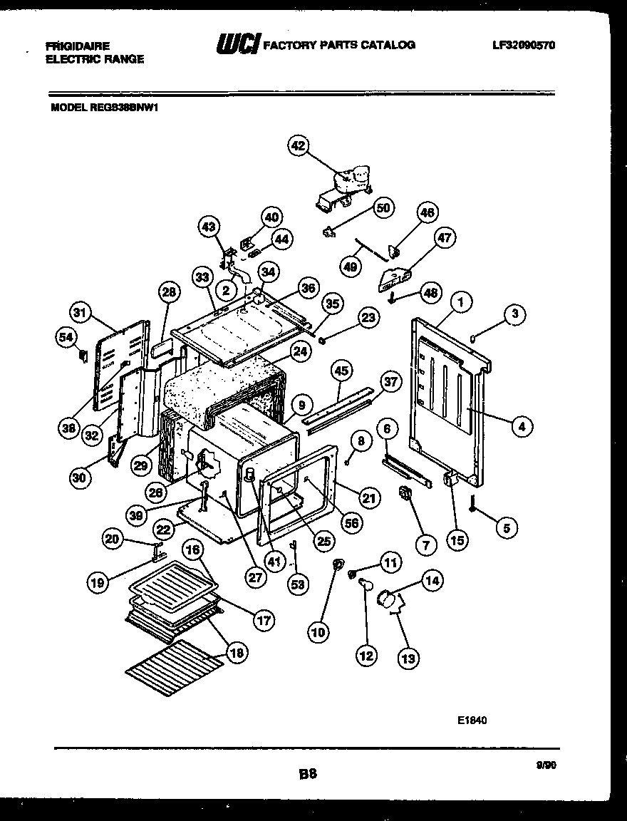 Frigidaire REGS38BNW1 body parts diagram