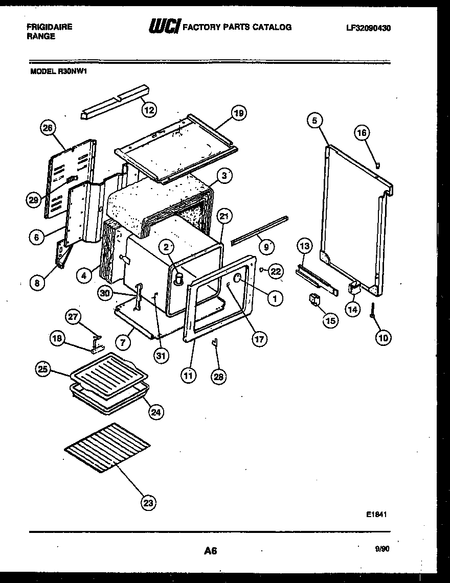 Frigidaire R30NW1 body parts diagram
