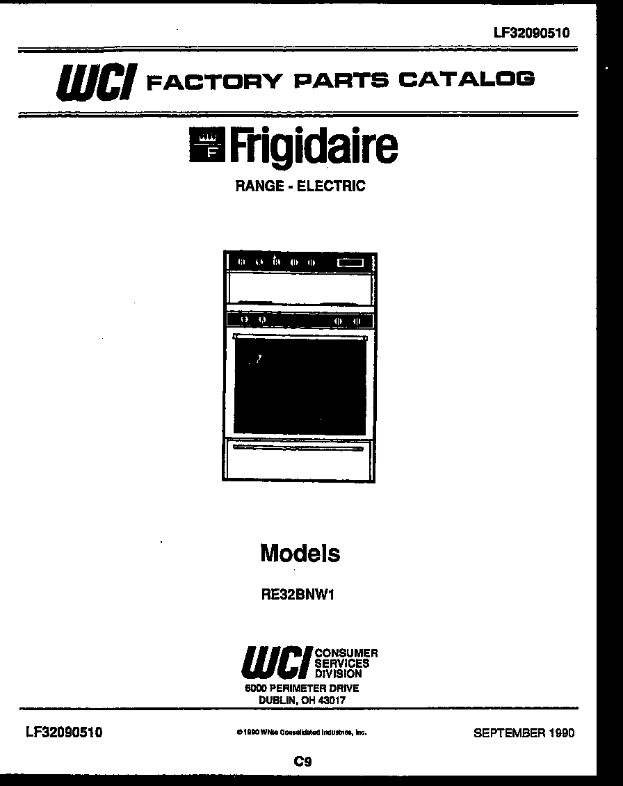 Frigidaire RE32BNW1 cover diagram