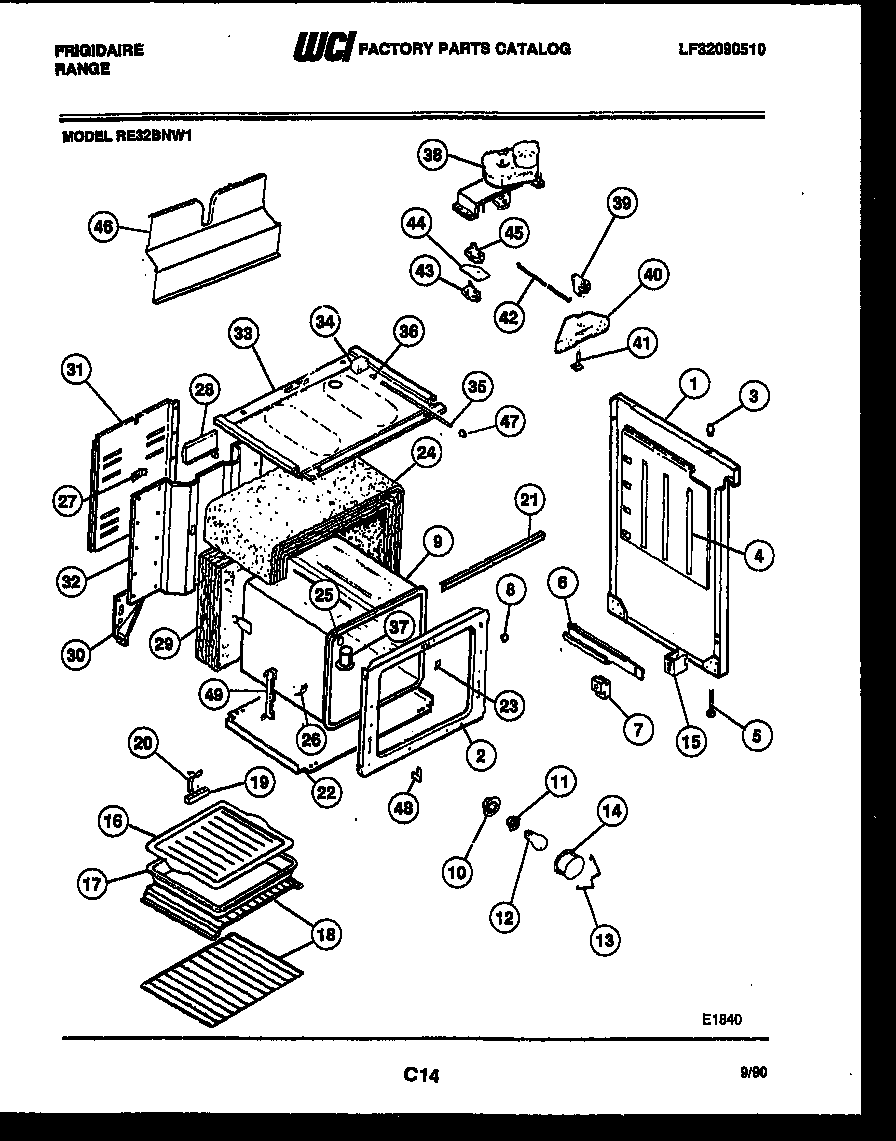 Frigidaire RE32BNW1 body parts diagram