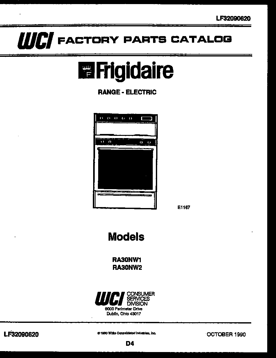 Frigidaire RA30NW1 cover diagram