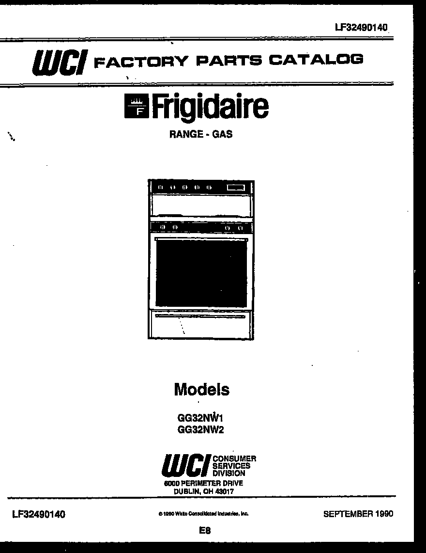Frigidaire GG32NW2 cover diagram
