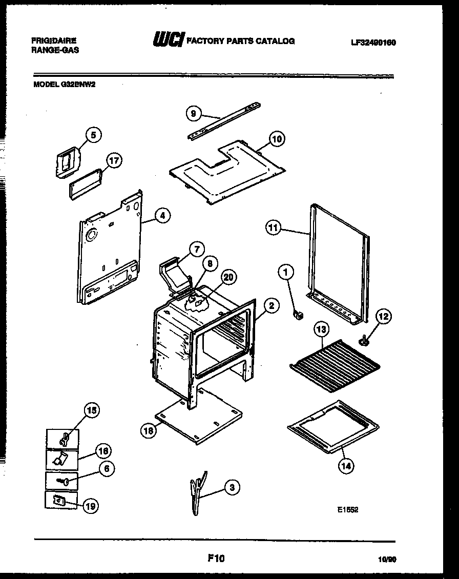 Frigidaire G32BNW2 body parts diagram