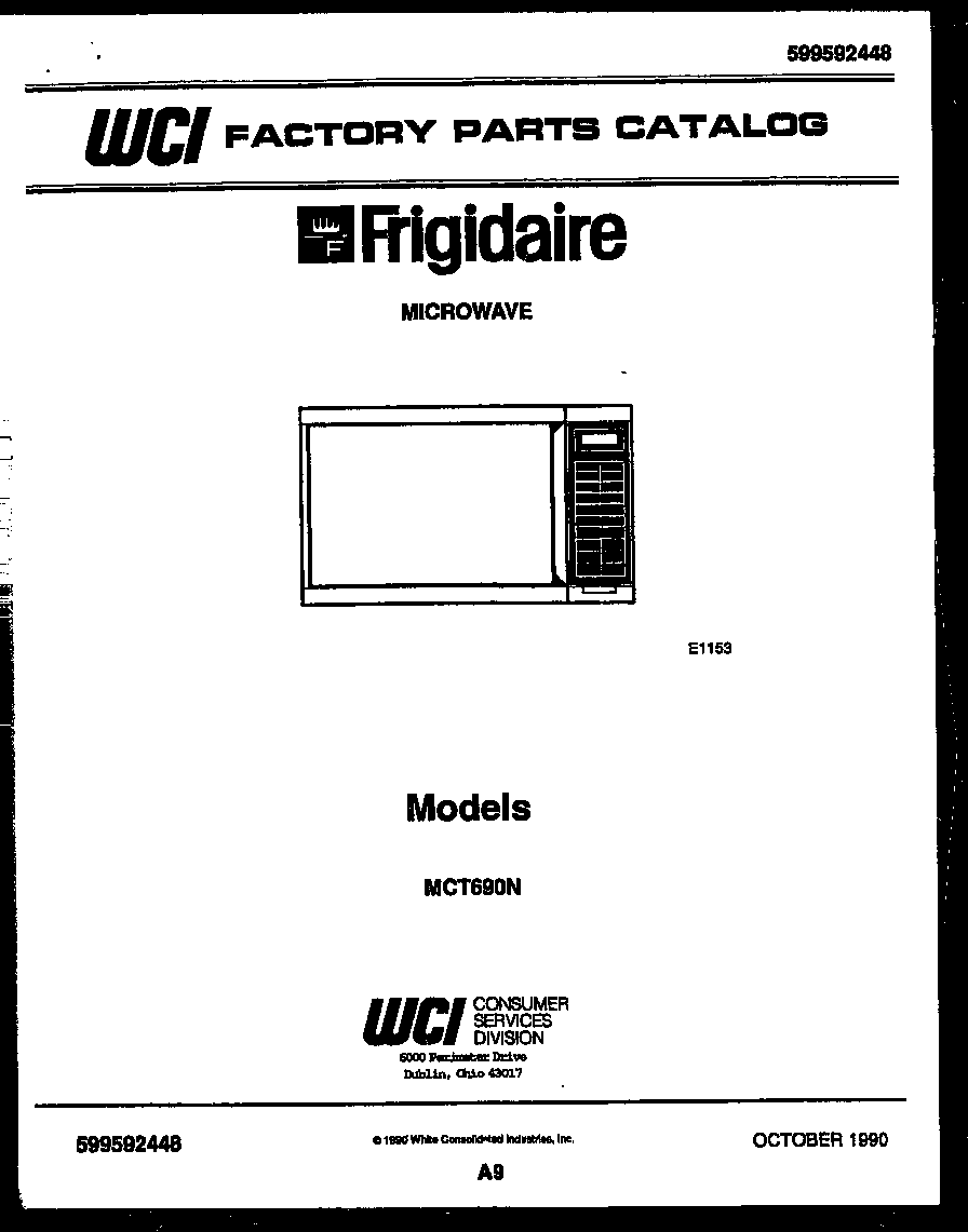 Frigidaire MCT690N front cover diagram