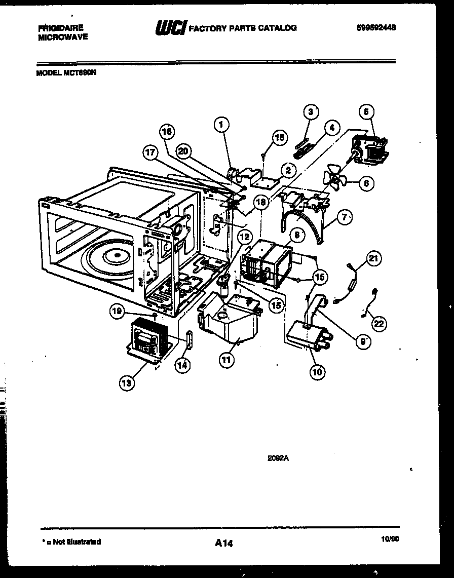 Frigidaire MCT690N power control parts diagram