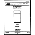 Frigidaire FPCE19TNA0 cover page diagram