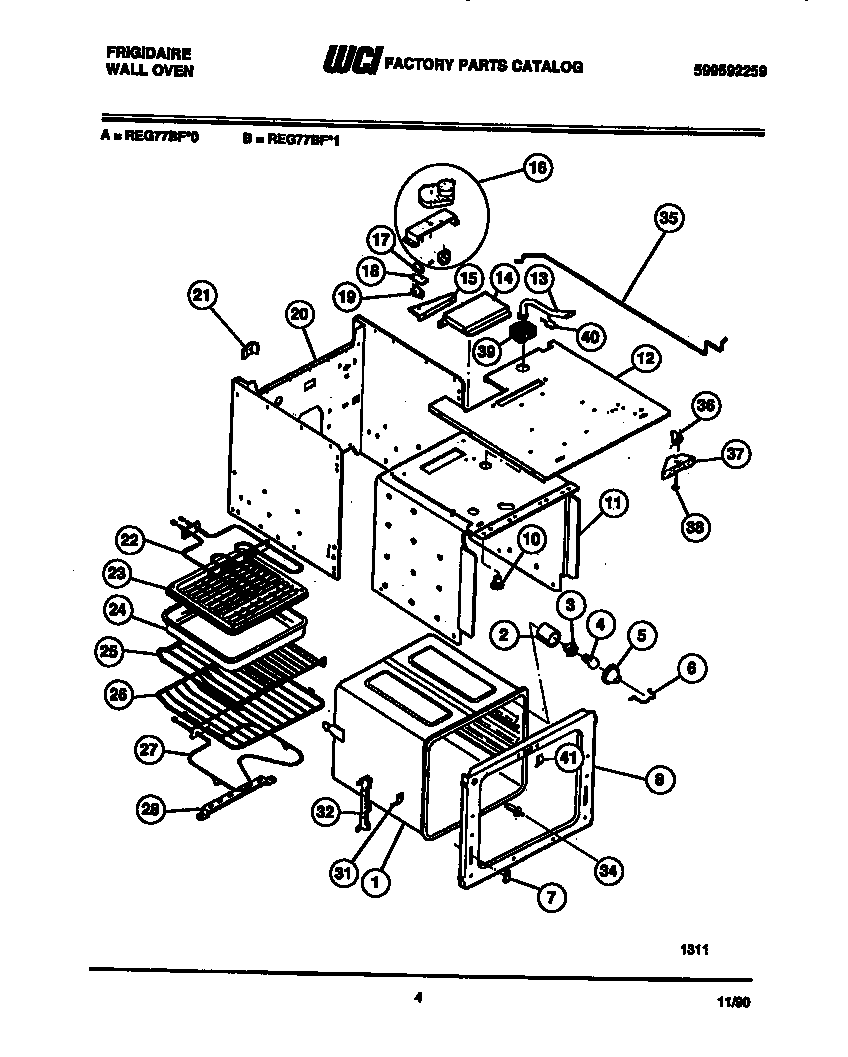 Frigidaire REG77BFB0 body parts diagram