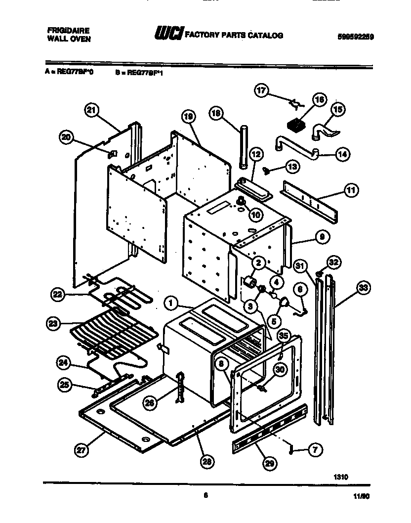 Frigidaire REG77BFB0 body parts diagram