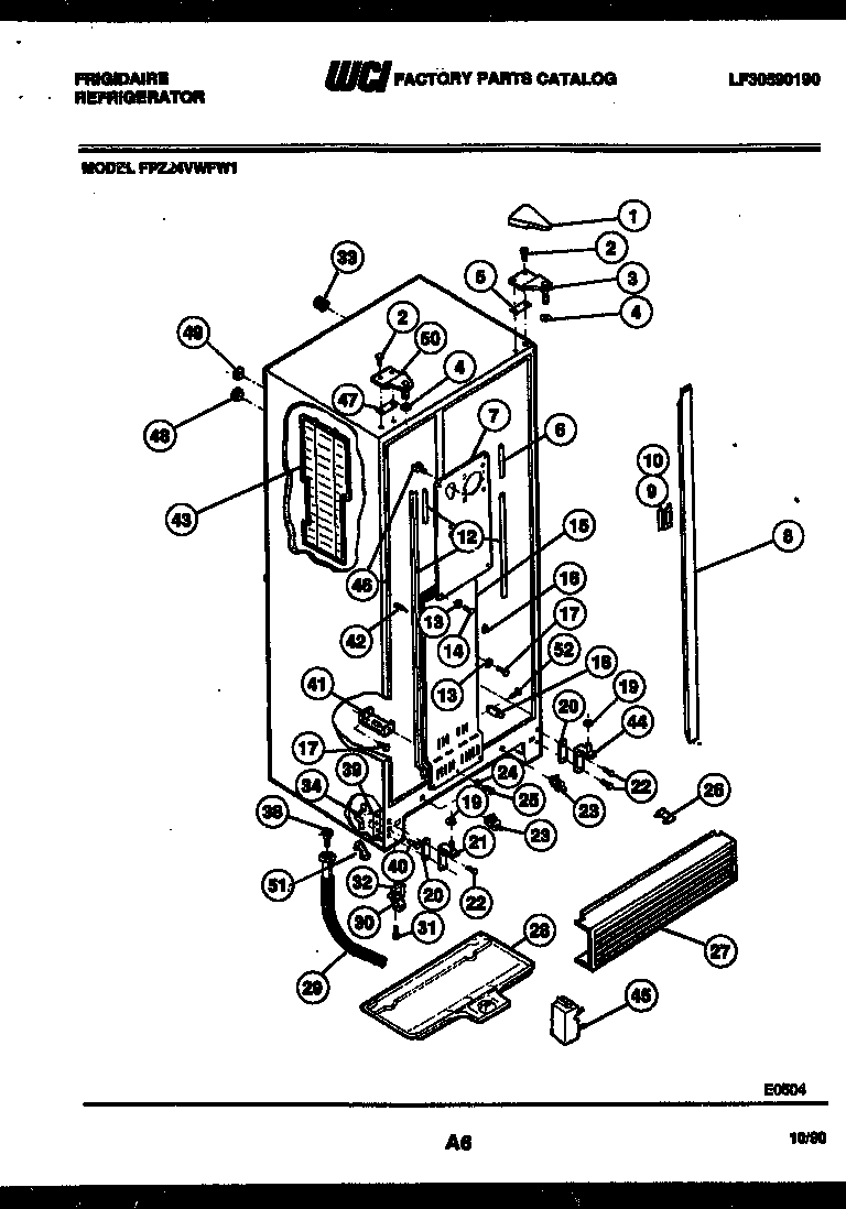 Frigidaire FPZ24VWFH1 cabinet parts diagram