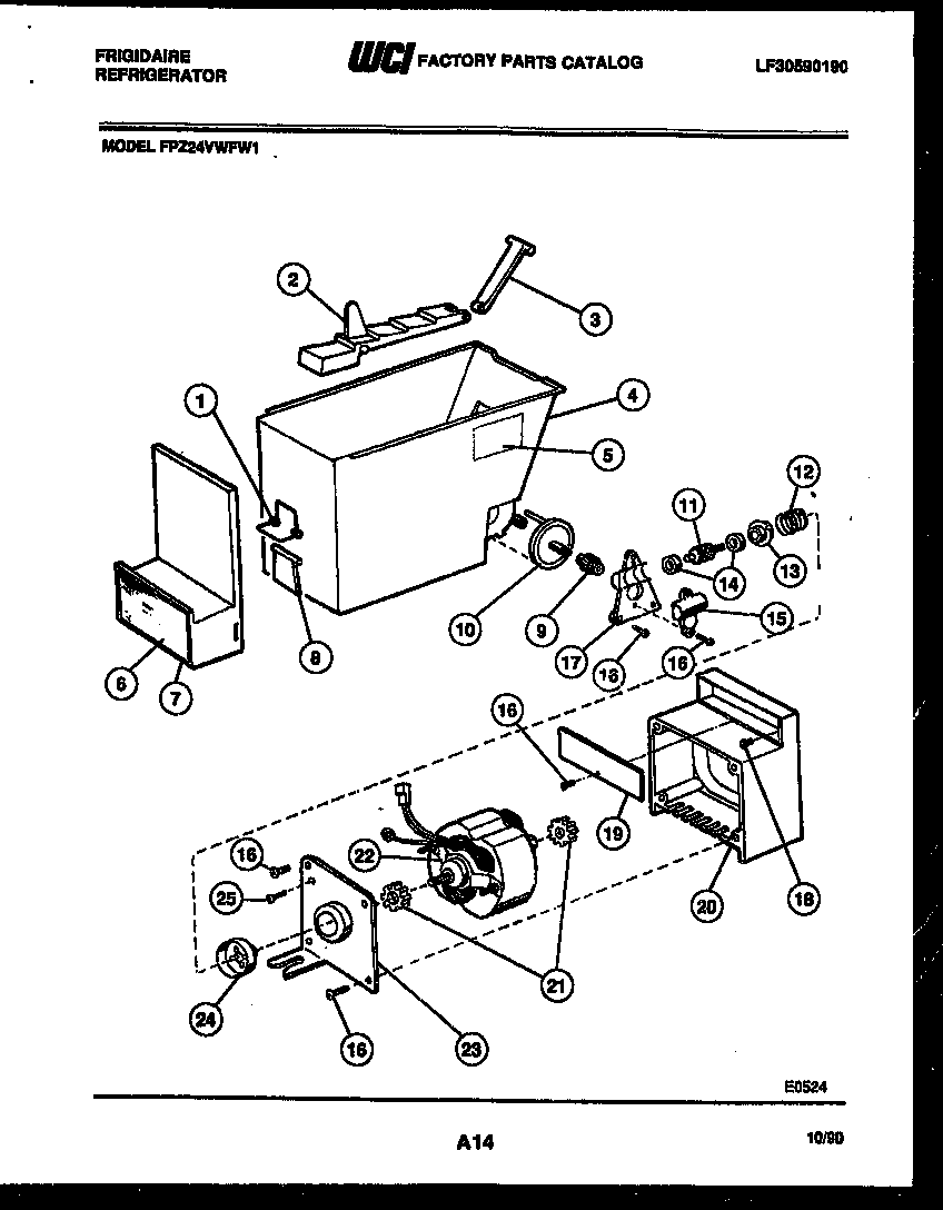 Frigidaire FPZ24VWFH1 ice dispenser diagram