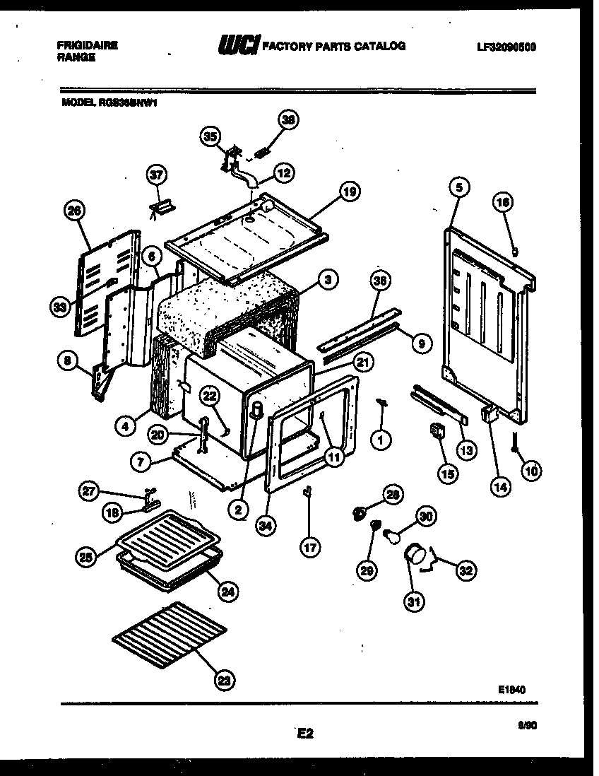Frigidaire RGS36BNL1 body parts diagram