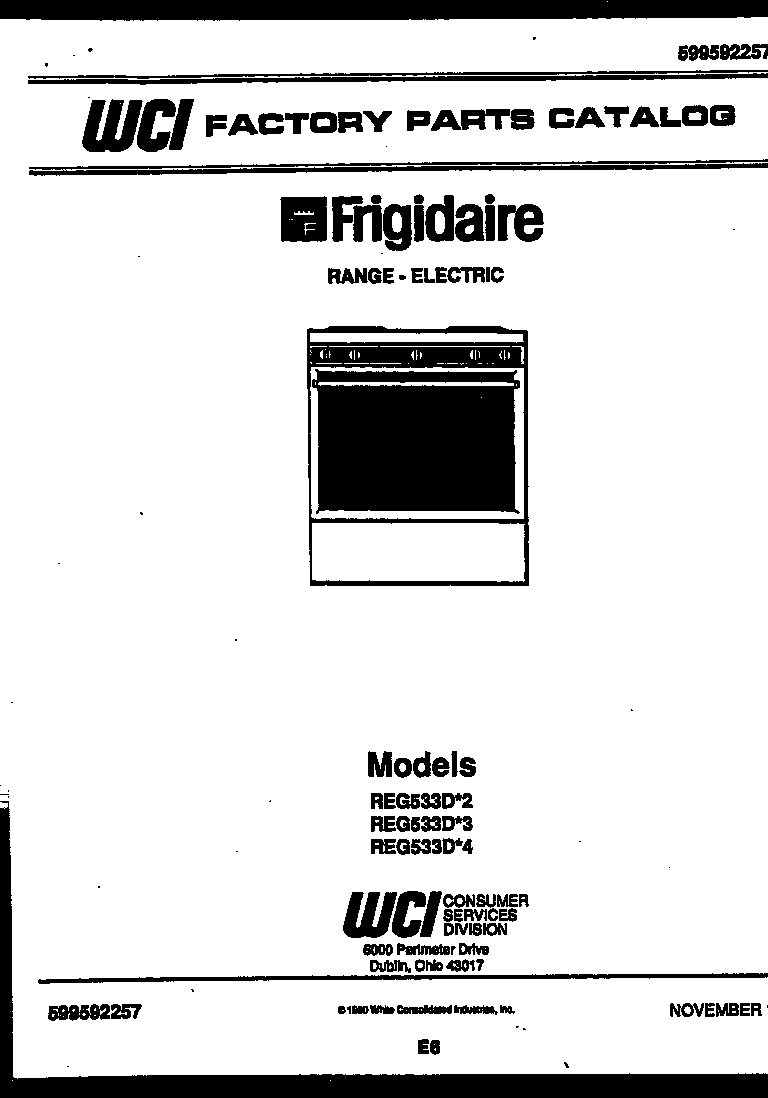 Frigidaire REG533DL2 cover diagram