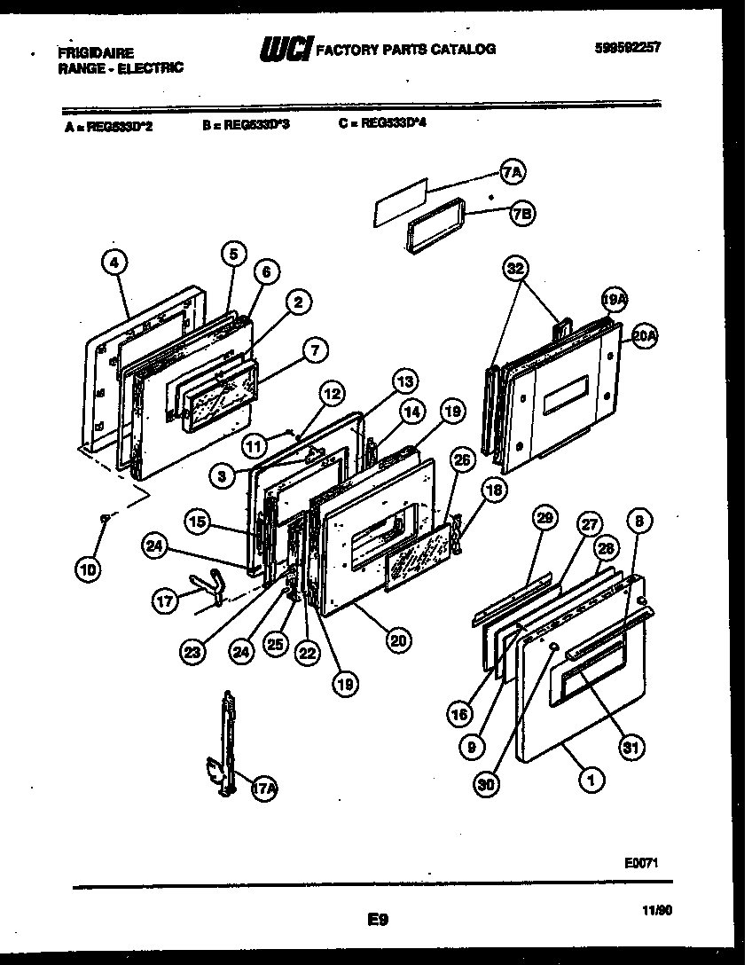 Frigidaire REG533DL2 door parts diagram