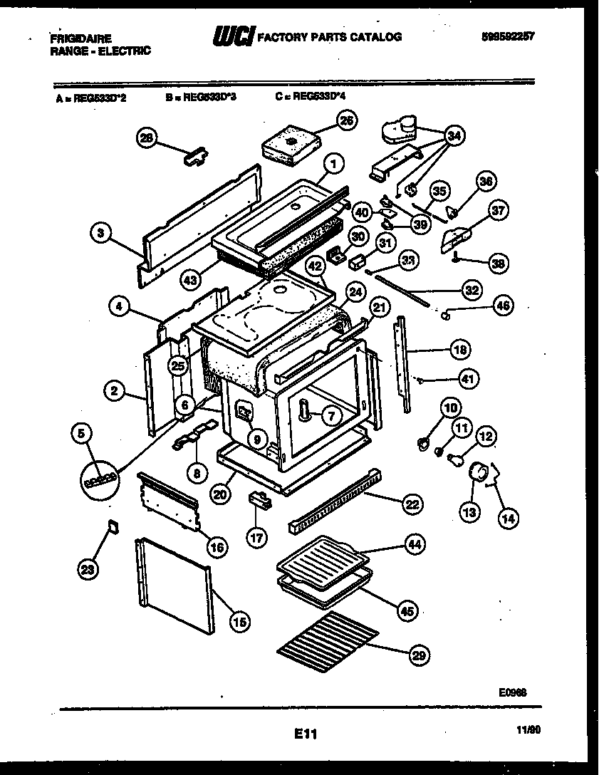 Frigidaire REG533DL2 body parts diagram