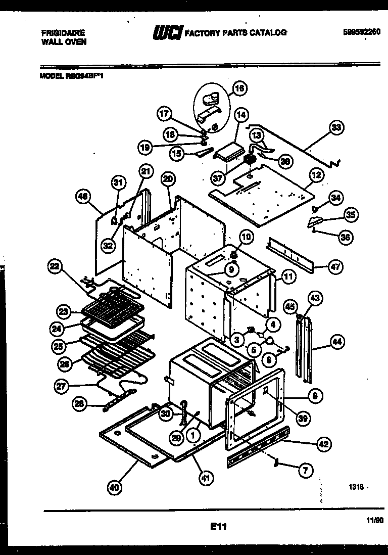 Frigidaire REG94BFB1 body parts diagram
