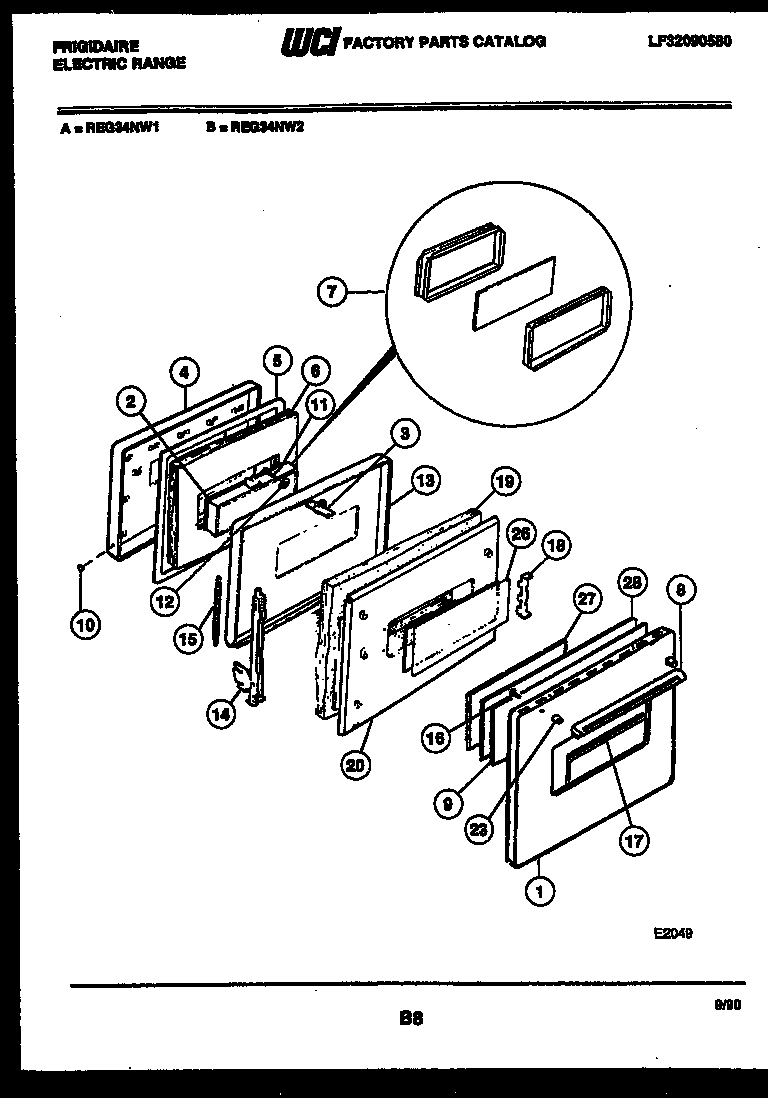 Frigidaire REG34NW2 door parts diagram