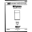 Frigidaire FPS21TLH3 cover page diagram
