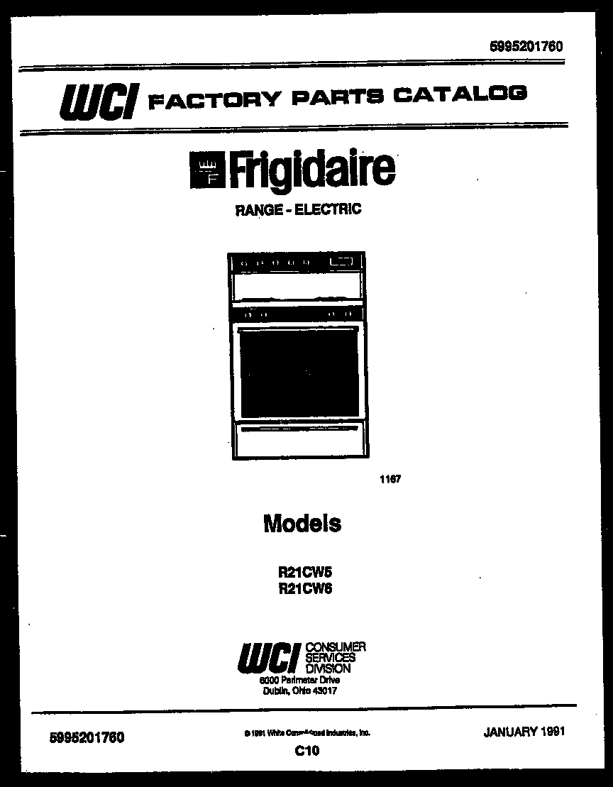 Frigidaire R21CW5 cover diagram
