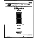 Frigidaire REG78WLB1 cover page- text only diagram