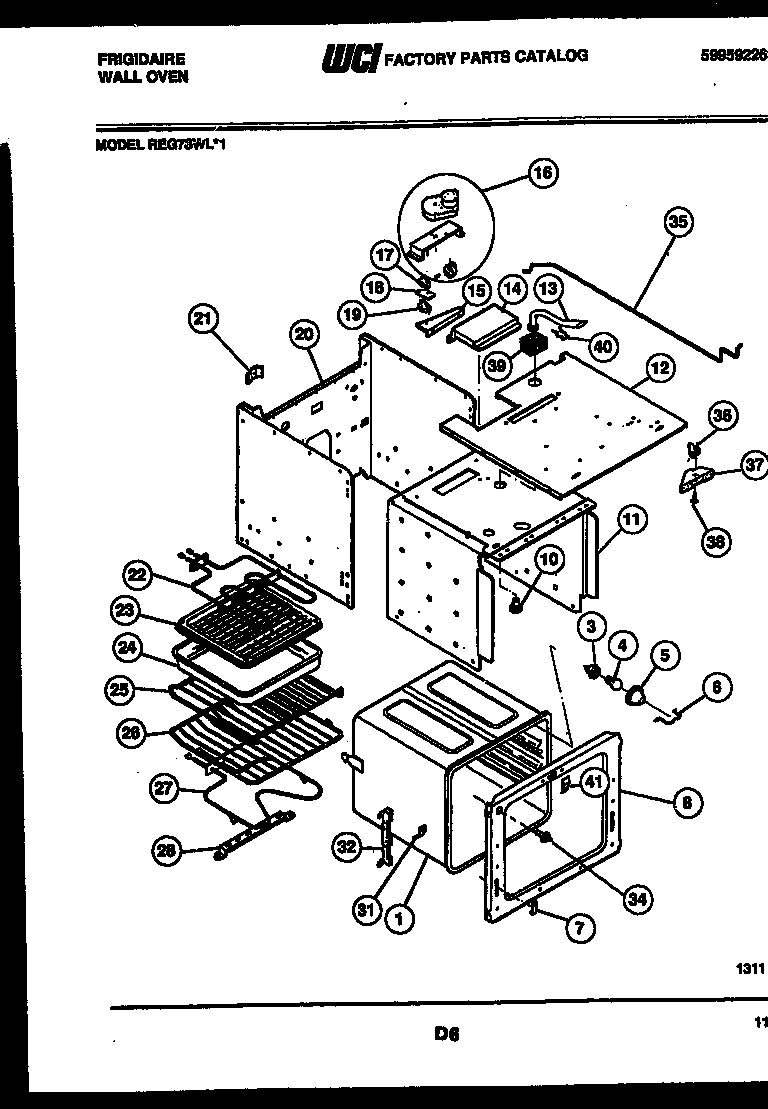 Frigidaire REG78WLB1 body parts diagram