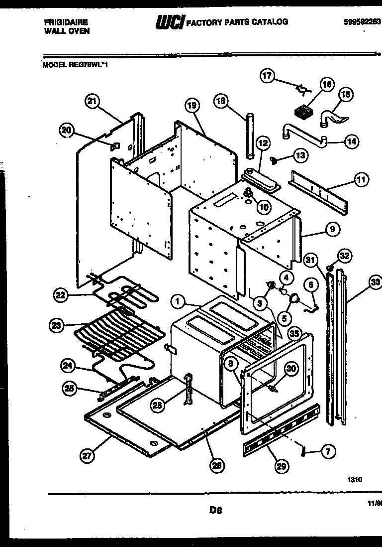 Frigidaire REG78WLB1 body parts diagram