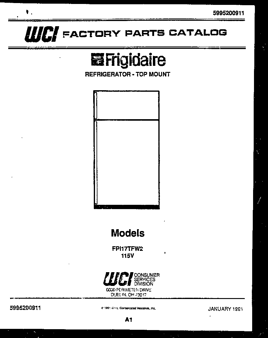 Frigidaire FPI17TFH2 cover diagram