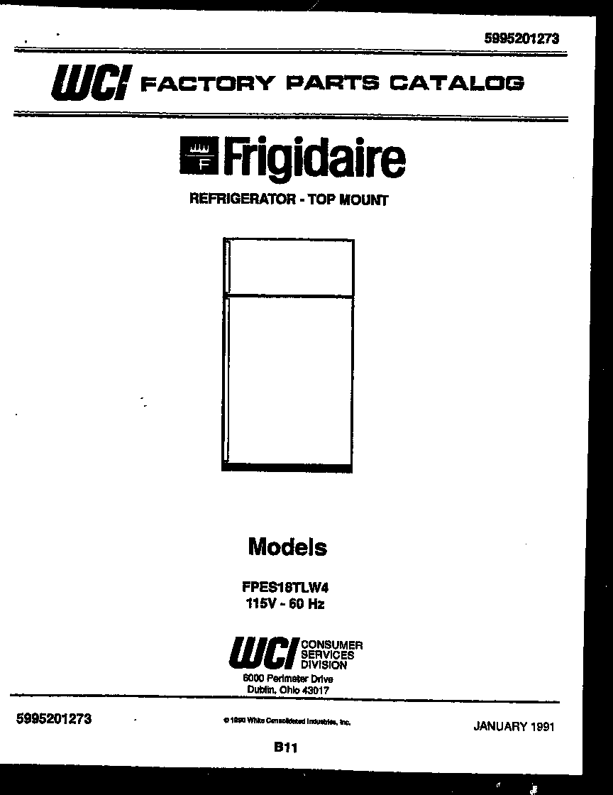 Frigidaire FPES18TLL4 cover diagram