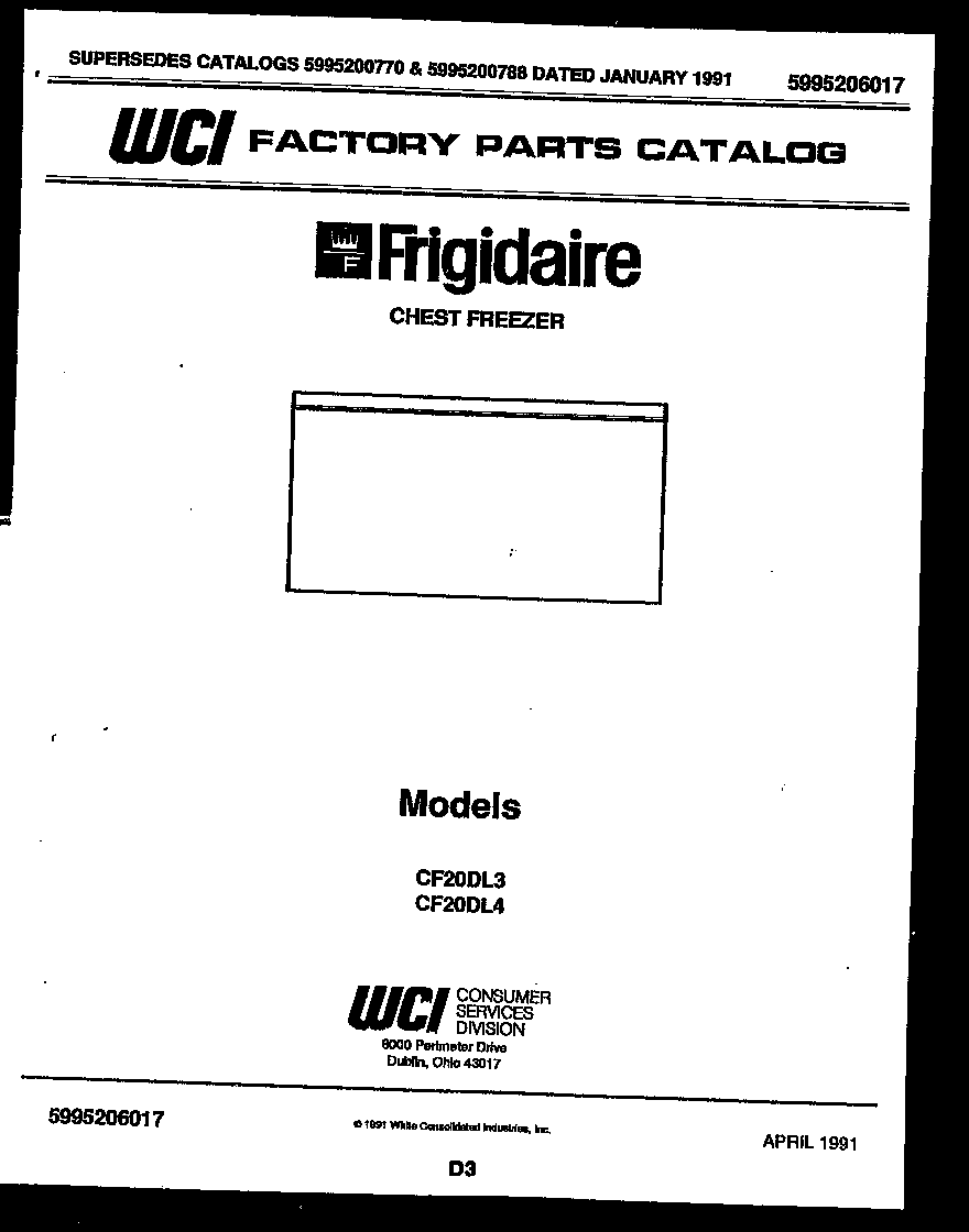 Frigidaire CF20DL3 null diagram
