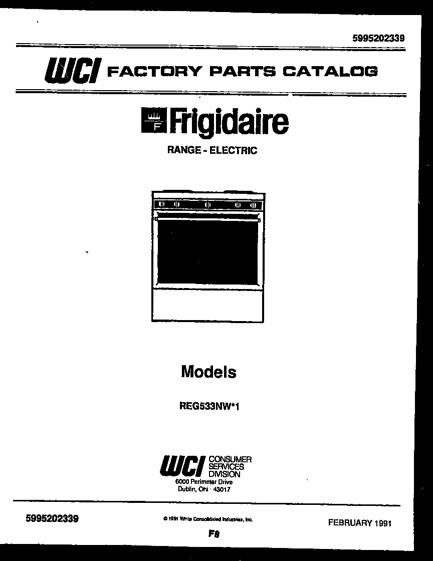 Frigidaire REG533NL1 cover diagram