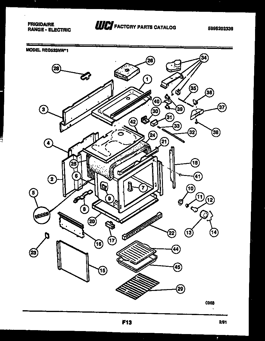 Frigidaire REG533NL1 body parts diagram