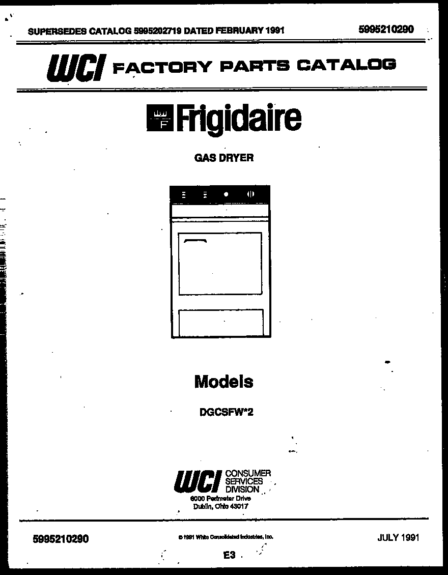 Frigidaire DGCSFW2 null diagram