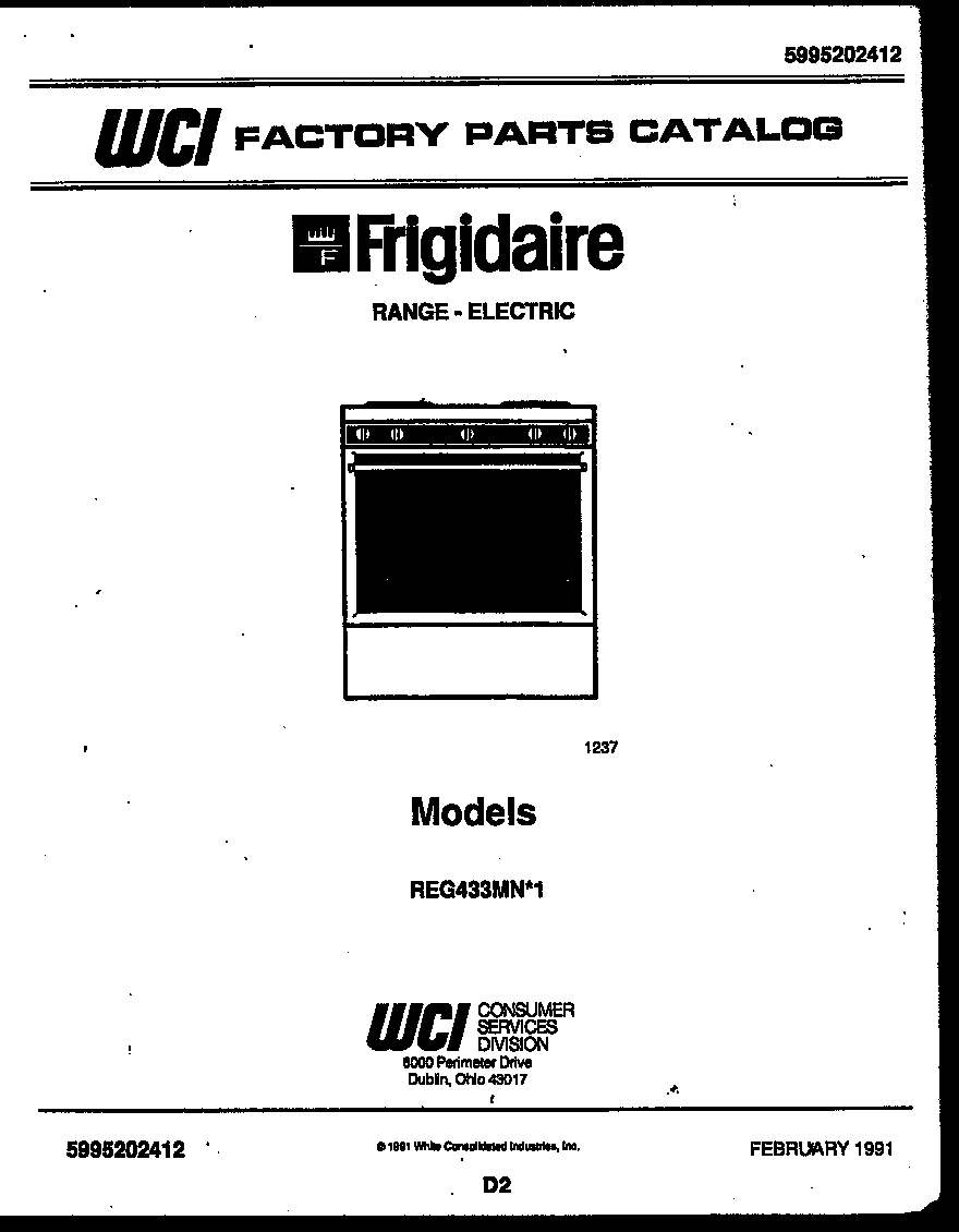 Frigidaire REG433MNW1 cover diagram