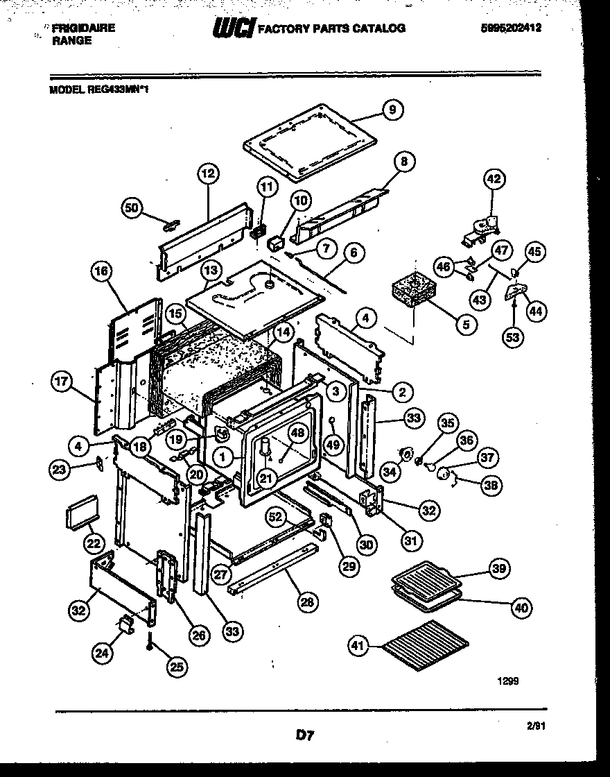 Frigidaire REG433MNW1 body parts diagram