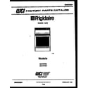 Frigidaire G21PCW5 cover diagram
