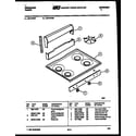 Frigidaire G21PCW5 backguard and cooktop parts diagram