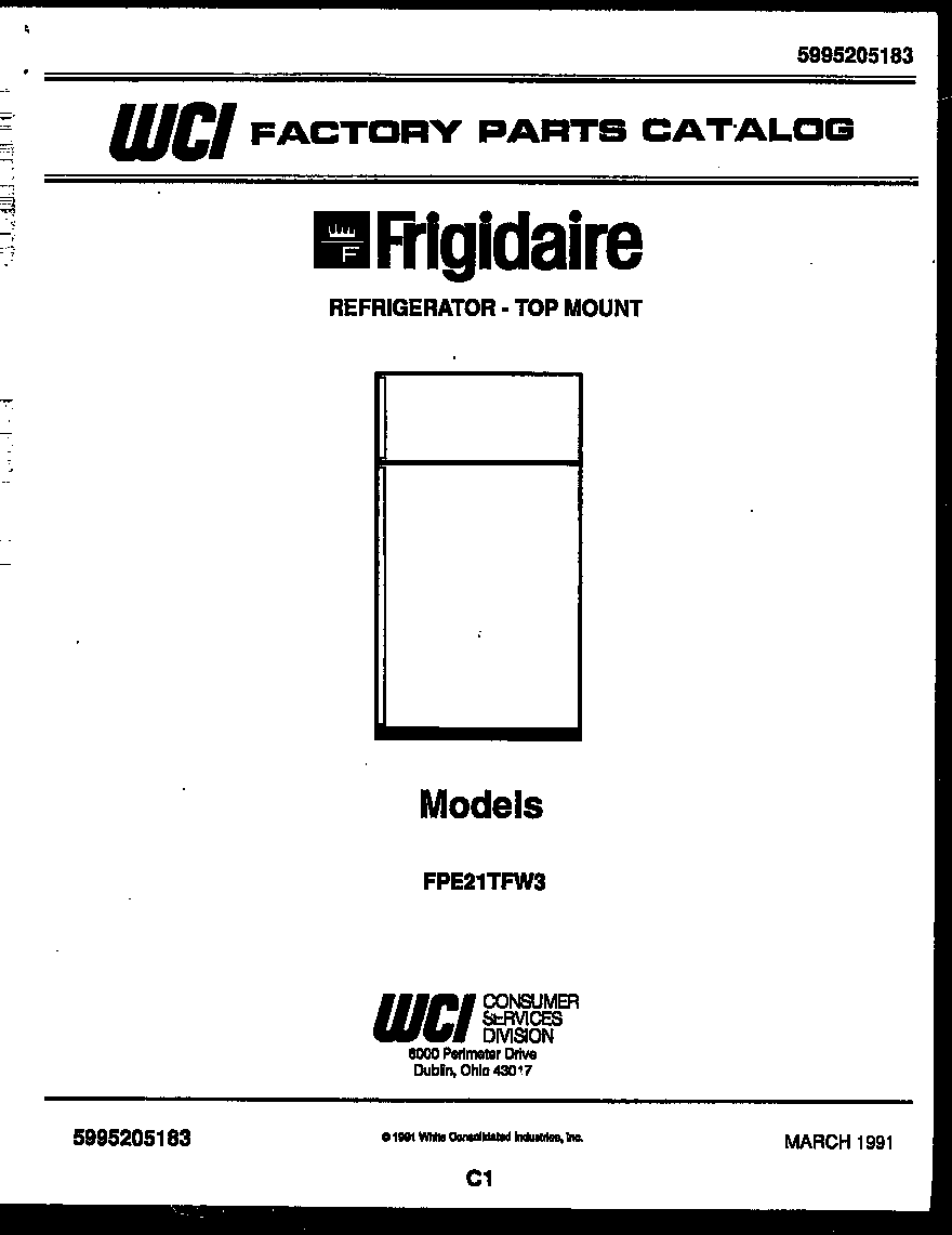 Frigidaire FPE21TFF3 cover diagram
