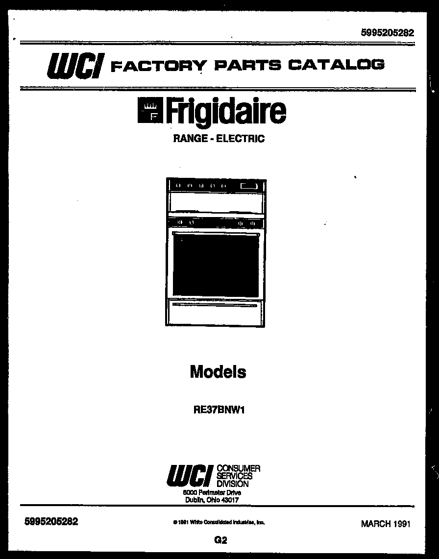 Frigidaire RE37BNW1 cover diagram