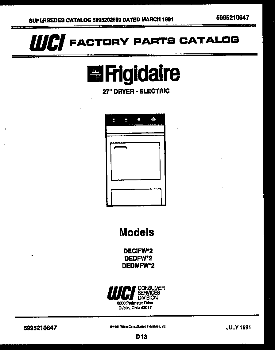 Frigidaire DEDMFH2 null diagram