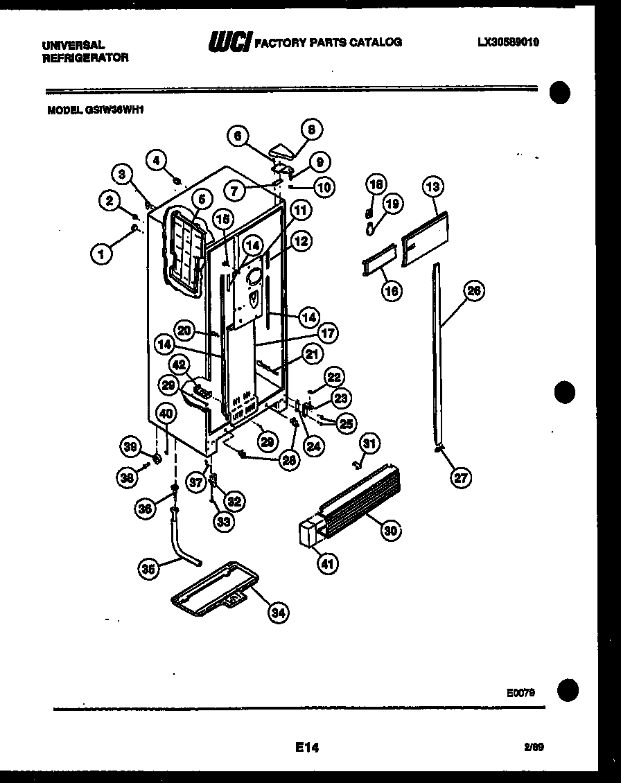Frigidaire GSIW36BH1 cabinet parts diagram