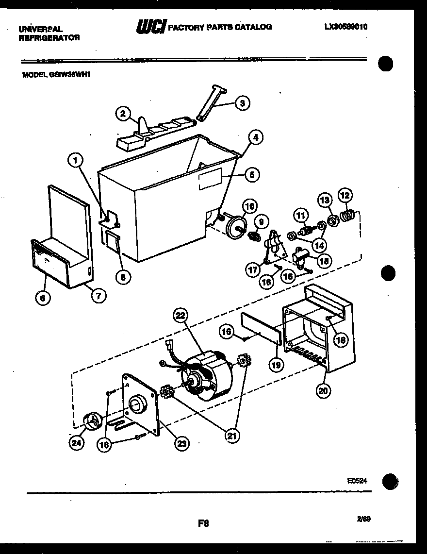 Frigidaire GSIW36BH1 ice dispenser diagram