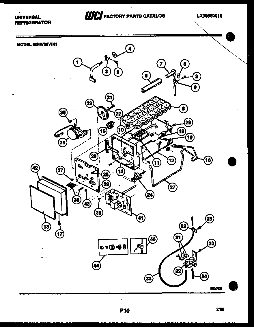Frigidaire GSIW36BH1 ice maker and installation parts diagram