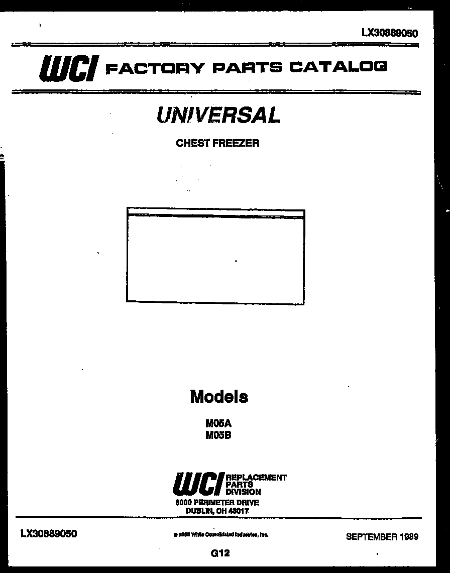 Universal/Multiflex (Frigidaire) M05A null diagram