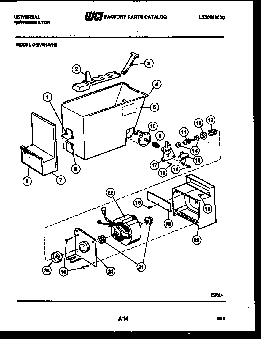 Frigidaire GSIW36CH2 ice dispenser diagram