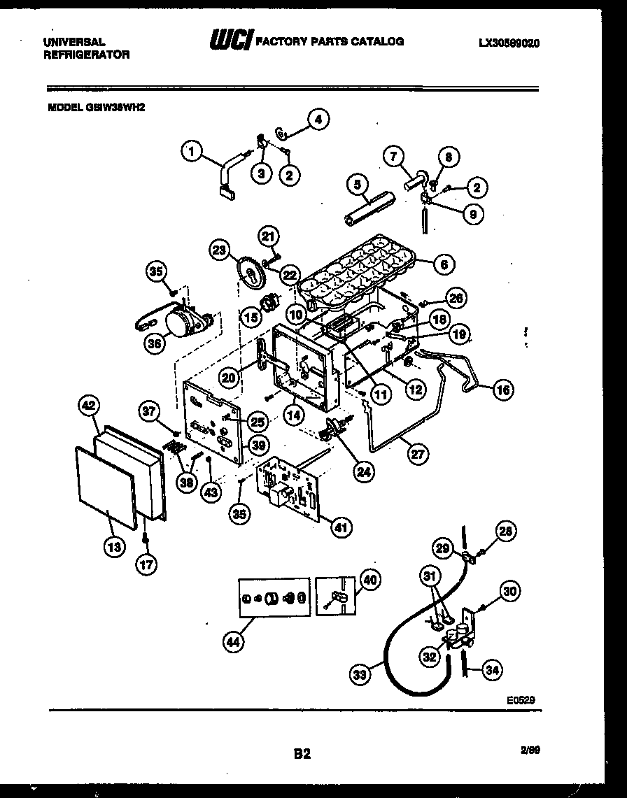 Frigidaire GSIW36CH2 ice maker and installation parts diagram