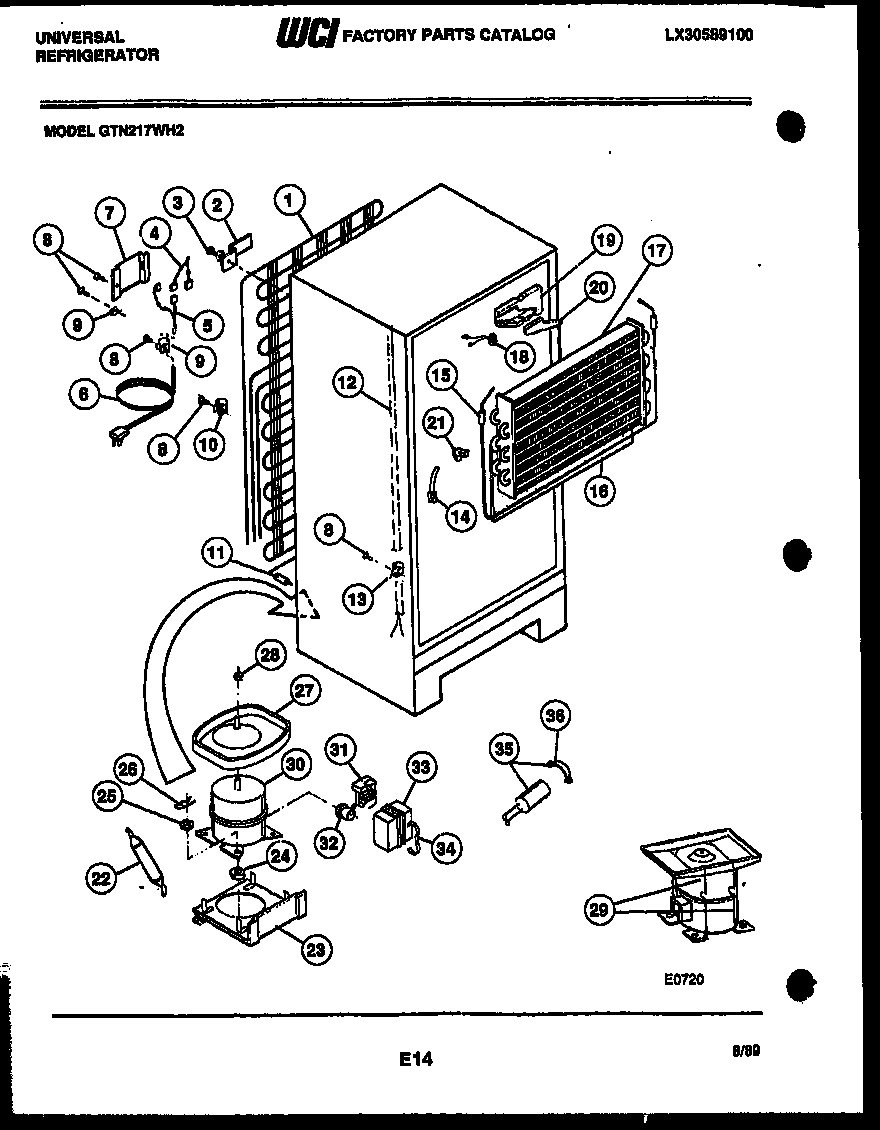 Gibson GTN217CH2 system and automatic defrost parts diagram