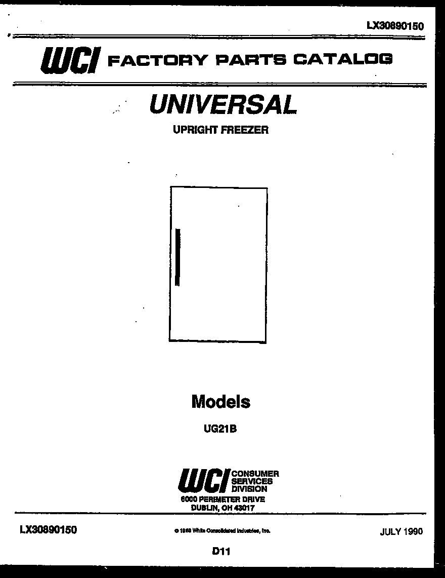 Universal/Multiflex (Frigidaire) UG21B null diagram