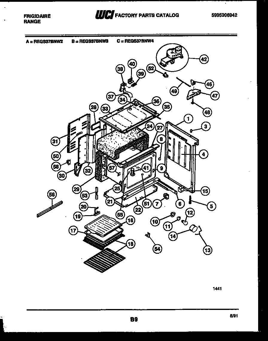 Frigidaire REGS37BNL3 body parts diagram