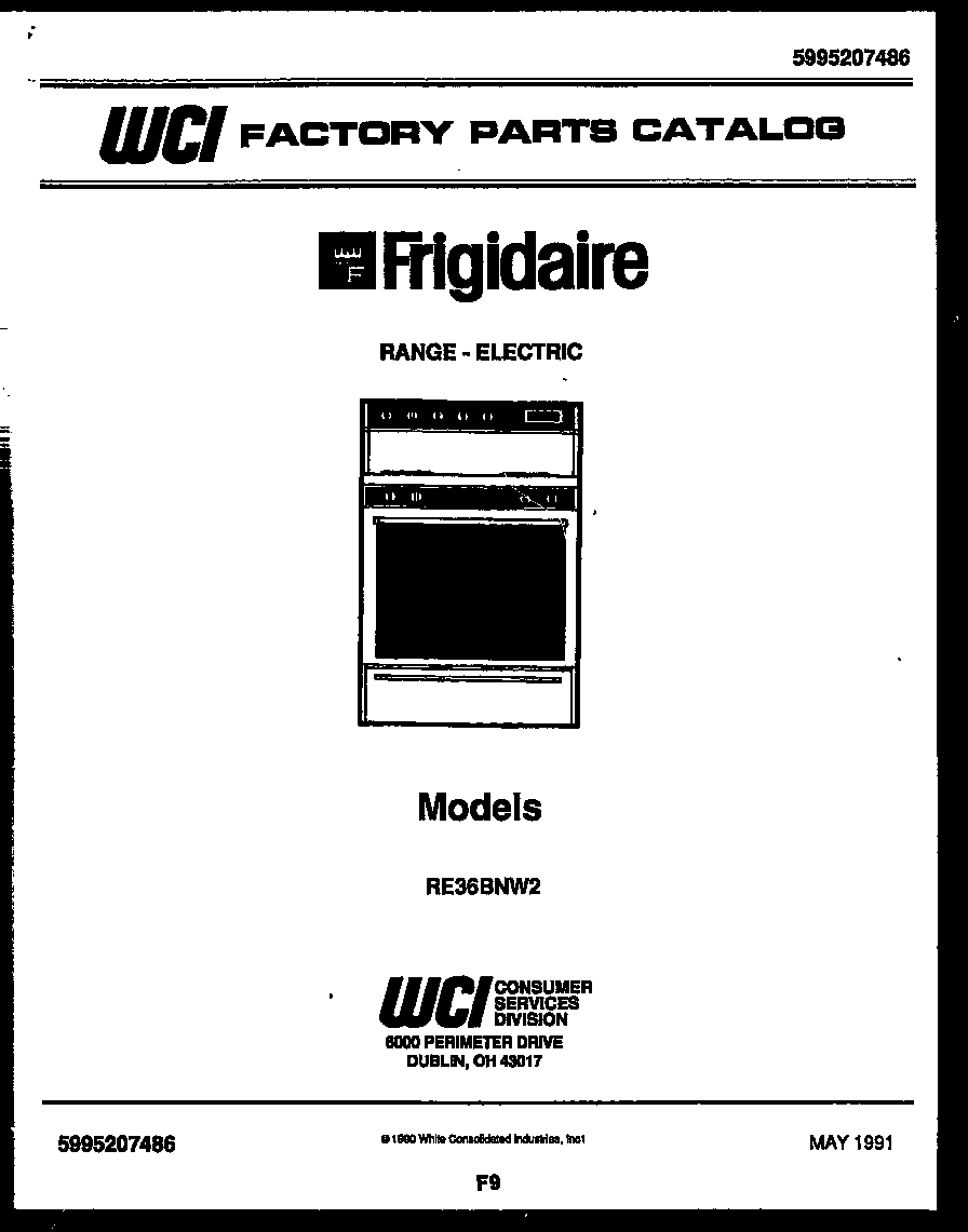 Frigidaire RE36BNW2 cover diagram