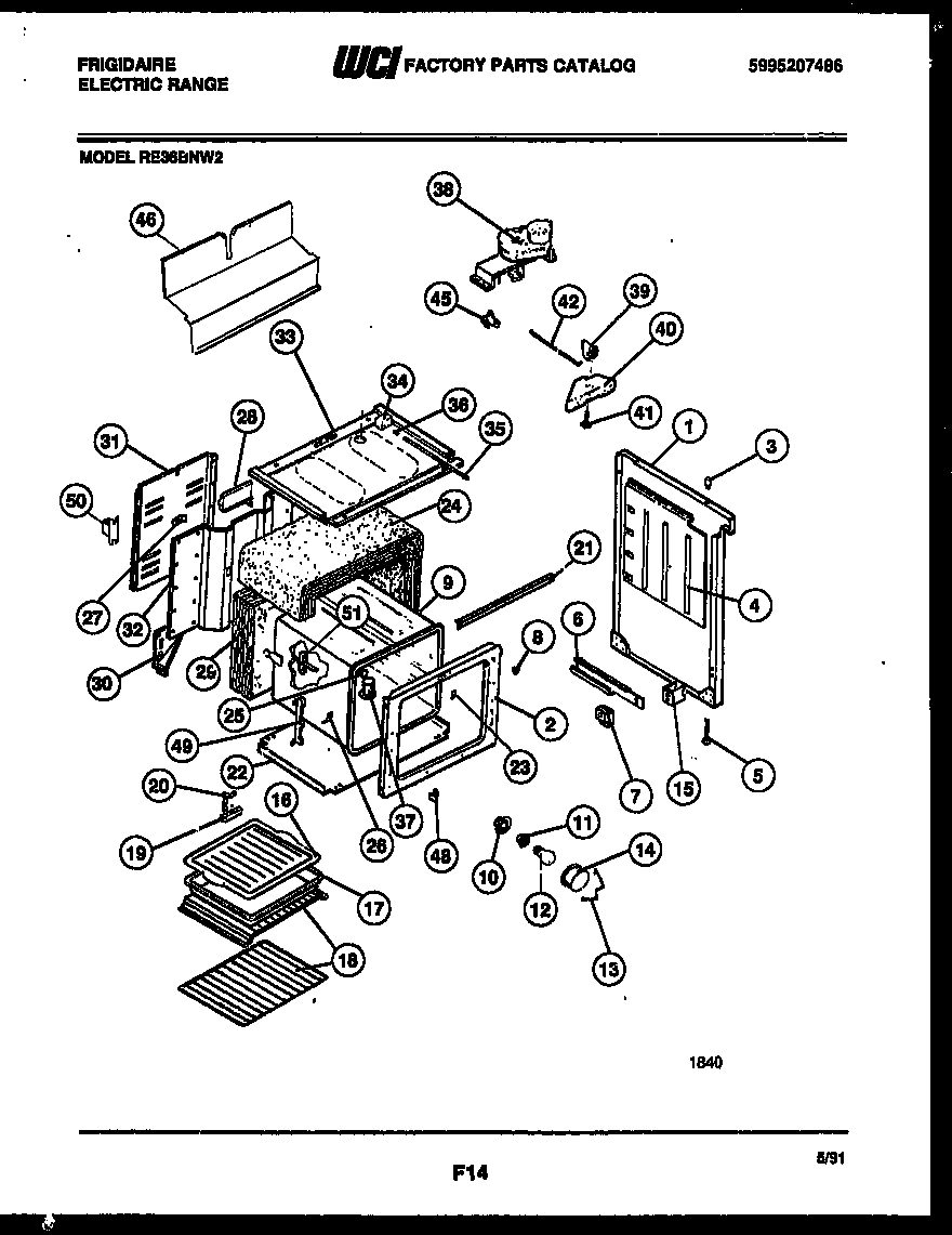 Frigidaire RE36BNW2 body parts diagram